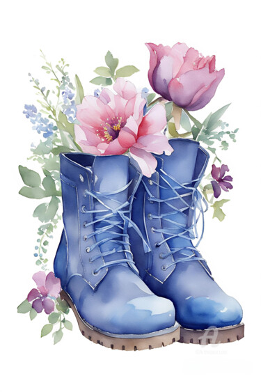 Arte digital titulada "Floral still life #3" por Anna Russo, Obra de arte original, Pintura Digital
