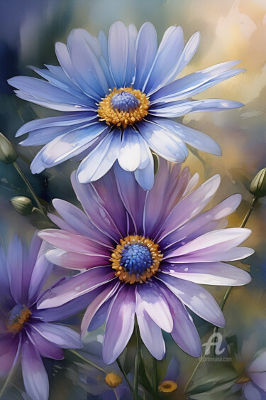 Цифровое искусство под названием "Fabulous daisies #1" - Anna Russo, Подлинное произведение искусства, Изображение, сгенерир…