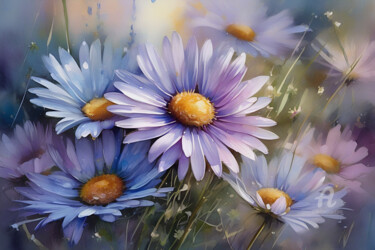 Arts numériques intitulée "Fabulous daisies #2" par Anna Russo, Œuvre d'art originale, Image générée par l'IA