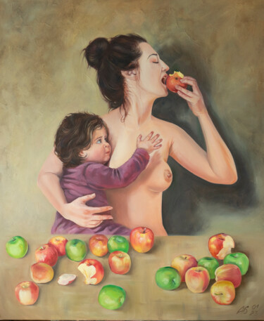 Painting titled "Eva-Maria" by Anna Schill, Original Artwork, Oil