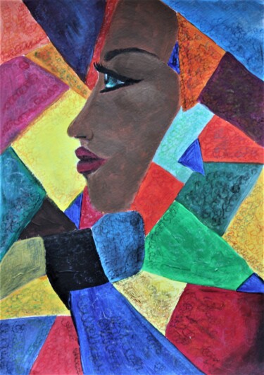 Painting titled ""African Queen" Abs…" by Anna Schönfeld, Original Artwork, Acrylic