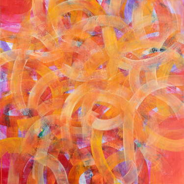Painting titled "Golden labyrinths o…" by Anna Selina, Original Artwork, Acrylic Mounted on Wood Stretcher frame