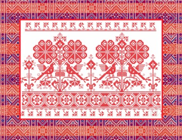 Artes digitais intitulada "Red birds" por Anna Serebrenoya, Obras de arte originais, Trabalho Digital 2D