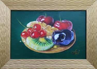 Painting titled "Summer Compliment" by Anna Shabalova, Original Artwork, Oil Mounted on Wood Stretcher frame