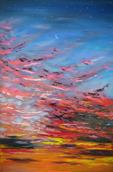 Peinture intitulée "After sunset" par Anna Shabalova, Œuvre d'art originale, Huile Monté sur Châssis en bois