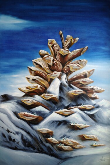 Malerei mit dem Titel "Magic Mountain" von Anna Shabalova, Original-Kunstwerk, Öl Auf Keilrahmen aus Holz montiert