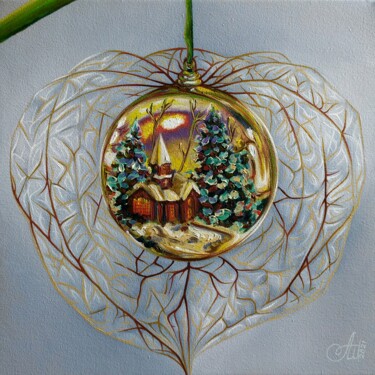 Painting titled "The magic inside..." by Anna Shabalova, Original Artwork, Oil Mounted on Wood Stretcher frame