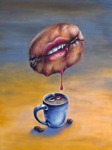 Картина под названием "Thirst" - Anna Shabalova, Подлинное произведение искусства, Масло Установлен на Деревянная панель