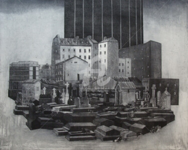 Estampas & grabados titulada "Montparnasse" por Anna Shibanova, Obra de arte original, Aguafuerte