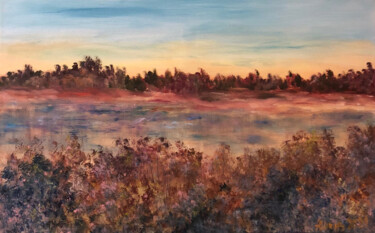 Peinture intitulée "Spring sunset. Apri…" par Anna Shkuratova, Œuvre d'art originale, Huile