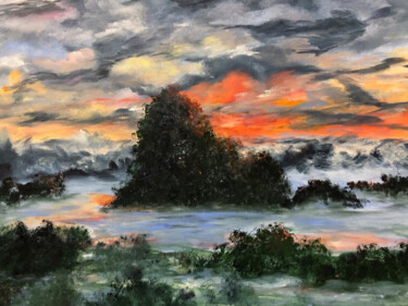 Painting titled "Sunset. Islands." by Anna Shkuratova, Original Artwork, Oil