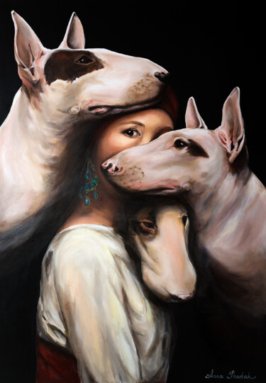 Painting titled "The secrets of a wo…" by Anna Shostak, Original Artwork, Oil Mounted on Wood Panel