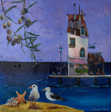 "Fisherman's cabin" başlıklı Tablo Anna Shostak tarafından, Orijinal sanat, Akrilik Ahşap panel üzerine monte edilmiş