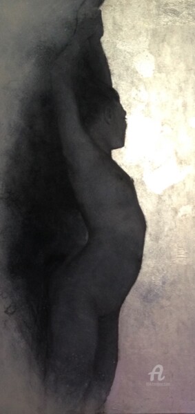 Рисунок под названием "Lueur cendrée" - Anna Shpotina Peccoud, Подлинное произведение искусства, Мел