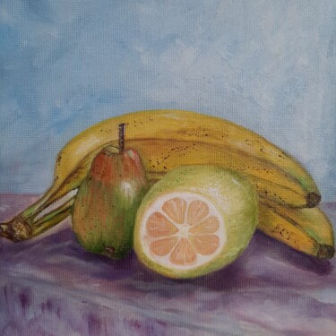 Painting titled "Bananas" by Anna Shrub, Original Artwork, Oil