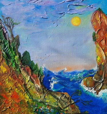 Painting titled "Mountain" by Anna Shrub, Original Artwork, Oil