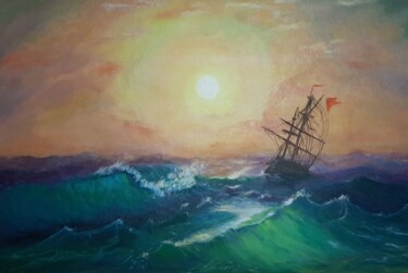 Painting titled "Sea" by Anna Shrub, Original Artwork, Oil