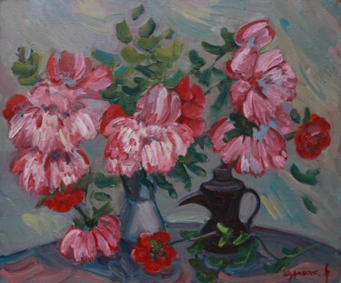 Painting titled "Still life with peo…" by Anna Shurakova, Original Artwork, Oil