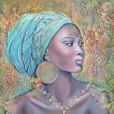 Schilderij getiteld "Africa" door Anna Shuvaeva, Origineel Kunstwerk, Acryl Gemonteerd op Frame voor houten brancard