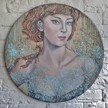 绘画 标题为“Scorpio Woman” 由Anna Shuvaeva, 原创艺术品, 丙烯 安装在木质担架架上
