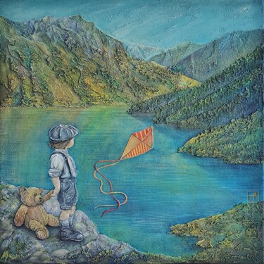 Painting titled "Letting go of dreams" by Anna Shuvaeva, Original Artwork, Acrylic Mounted on Wood Stretcher frame