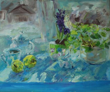Pintura intitulada "Весна, Гиацинты" por Anna Shwed, Obras de arte originais, Óleo