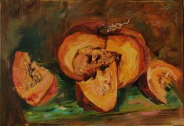 Картина под названием "Тыквы" - Anna Shwed, Подлинное произведение искусства, Масло