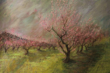 Desenho intitulada "Весна. Персиковый с…" por Anna Shwed, Obras de arte originais, Pastel