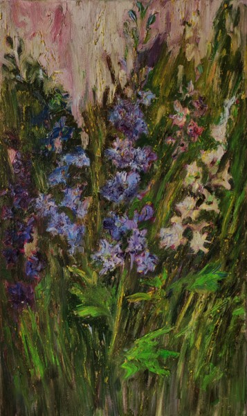 Ζωγραφική με τίτλο "Садовые цветы. Дель…" από Anna Shwed, Αυθεντικά έργα τέχνης, Λάδι