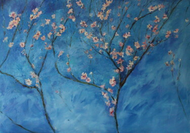 Картина под названием "наивная весна" - Anna Shwed, Подлинное произведение искусства, Масло