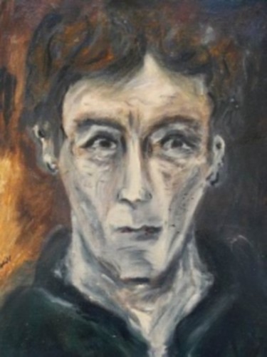 Peinture intitulée "Jeune homme pensif" par Anna Sibert, Œuvre d'art originale, Huile