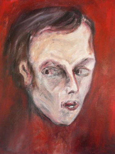 Peinture intitulée "Portrait rouge" par Anna Sibert, Œuvre d'art originale, Huile