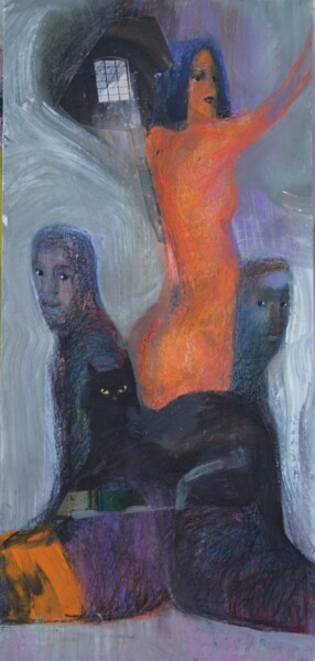 Malerei mit dem Titel "She's between two m…" von Anna Skorko, Original-Kunstwerk, Acryl
