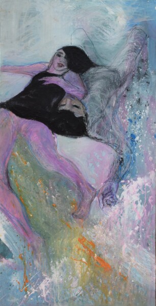 Картина под названием "Два брюнета и одно…" - Anna Skorko, Подлинное произведение искусства, Акрил
