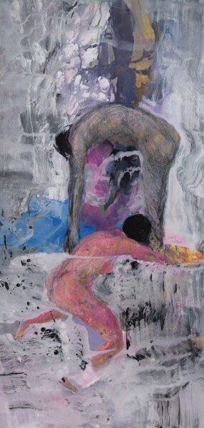 Картина под названием "Утопаю в чувствах" - Anna Skorko, Подлинное произведение искусства, Акрил Установлен на картон