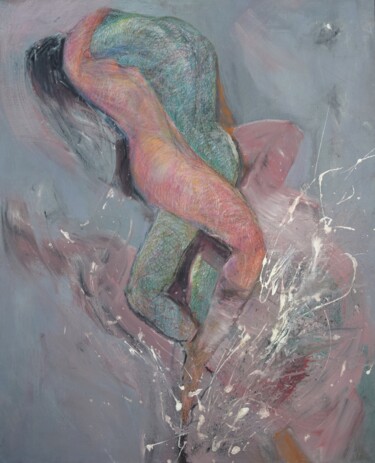 Картина под названием "A wave of embrace" - Anna Skorko, Подлинное произведение искусства, Акрил Установлен на Деревянная ра…