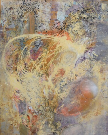 Malarstwo zatytułowany „Heat Lines.” autorstwa Anna Skorko, Oryginalna praca, Akryl Zamontowany na Drewniana rama noszy
