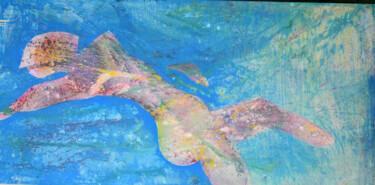 Pittura intitolato "She's bobbing on th…" da Anna Skorko, Opera d'arte originale, Acrilico Montato su Pannello di legno