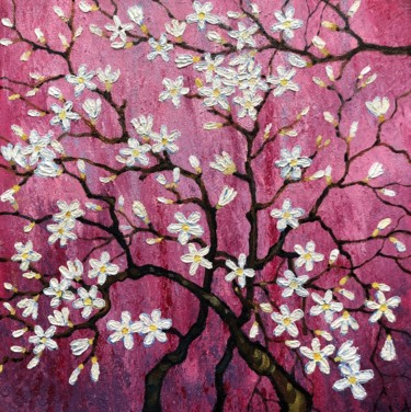 Painting titled "Blossom" by Anna Sokolan, Original Artwork, Oil
