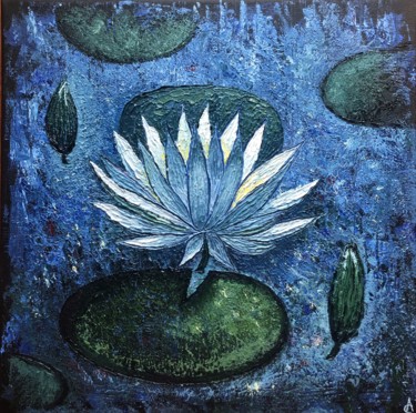 Peinture intitulée "Lotus" par Anna Sokolan, Œuvre d'art originale, Huile