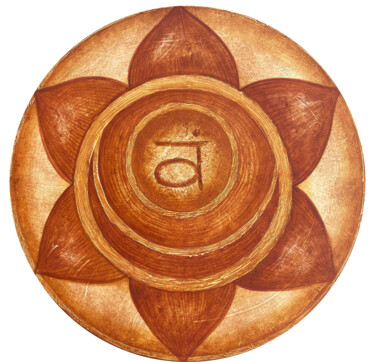 Malerei mit dem Titel "Sahasrara chakra" von Anna Sokolan, Original-Kunstwerk, Acryl