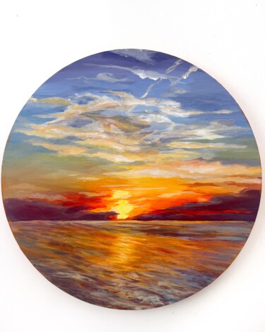 Painting titled "Batumi sunset" by Anna Spiridonova, Original Artwork, Acrylic
