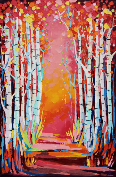 Painting titled "Autumn Symphony in…" by Anna Startseva, Original Artwork, Oil