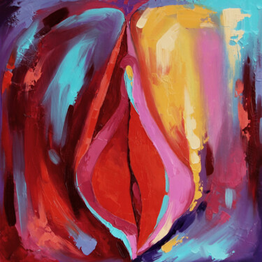Pittura intitolato "Vulva. Female artwo…" da Anna Startseva, Opera d'arte originale, Olio