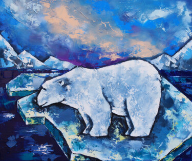 Malerei mit dem Titel "Polar bear. Kids ro…" von Anna Startseva, Original-Kunstwerk, Öl