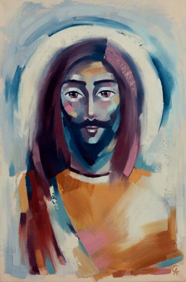Pittura intitolato "Jesus in memory. Re…" da Anna Startseva, Opera d'arte originale, Olio