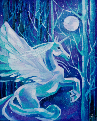 Malerei mit dem Titel "A winter fairy tale…" von Anna Startseva, Original-Kunstwerk, Öl