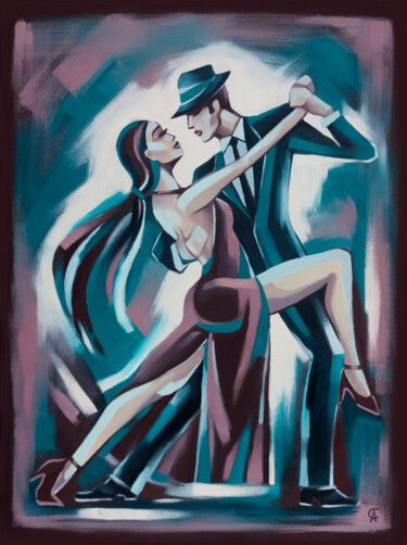 Painting titled "Tango. Dance artwor…" by Anna Startseva, Original Artwork, Oil