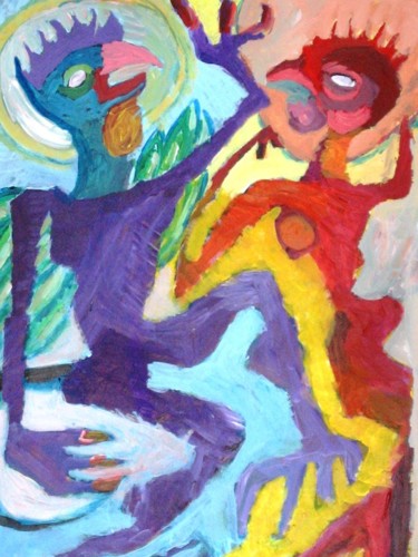 Peinture intitulée "Danse des oppositio…" par Anna Synoradzka, Œuvre d'art originale, Acrylique