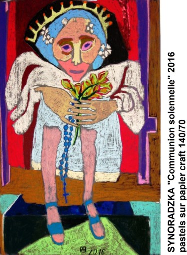 Картина под названием "Communion solennelle" - Anna Synoradzka, Подлинное произведение искусства